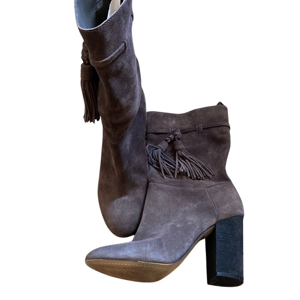 Vince Camuto‎ Womens Fermel Leather Upper Mid Calf Suede Boot Size 9 Brown